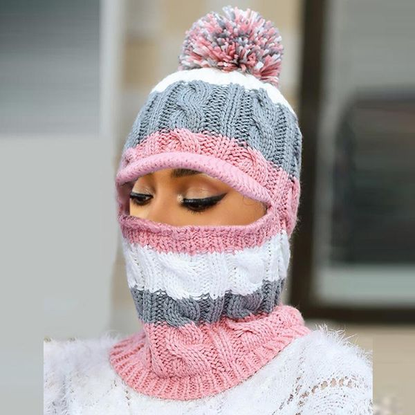 beanie/skull caps 2021 winter knit beanies hat female thick warmth colorful hats lady patchwork bonnet beanie outdoor riding sets bib, Blue;gray 
beanie/skull caps 2021 winter knit beanies hat female thick warmth colorful hats lady patchwork bonnet beanie outdoor riding sets bib, Blue;gray