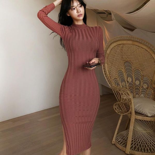 elegant half turtleneck women knitted dress midi ladies slim waist side split skinny sweater dress autumn vestidos vs502, Black;gray
elegant half turtleneck women knitted dress midi ladies slim waist side split skinny sweater dress autumn vestidos vs502, Black;gray