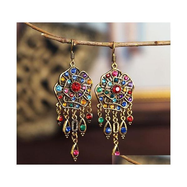 s1467 bohemian fashion jewelry vintage earrings women's rhinstone hollowed dangle tassels earrings q7lus, Golden;silver
s1467 bohemian fashion jewelry vintage earrings women's rhinstone hollowed dangle tassels earrings q7lus, Golden;silver