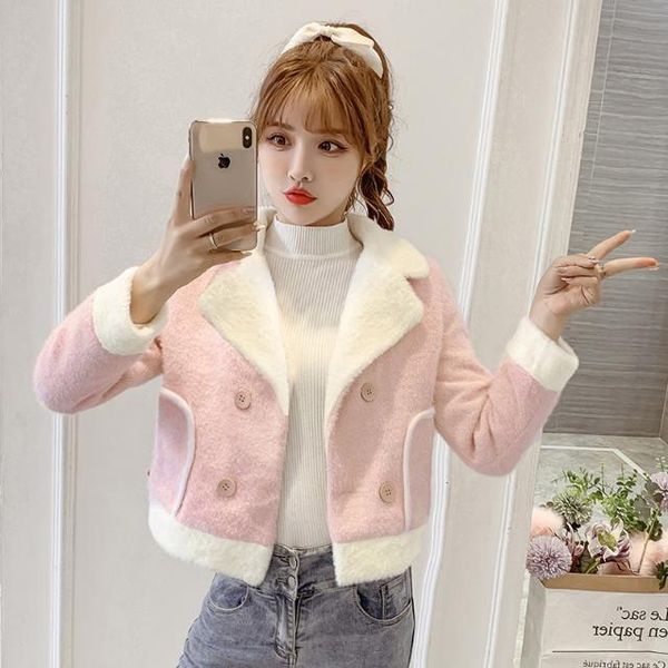 women's fur & faux women 2021 autumn winter elegant coat female warm soft double breasted jacket ladies plush overcoat outerwear s724, Black
women's fur & faux women 2021 autumn winter elegant coat female warm soft double breasted jacket ladies plush overcoat outerwear s724, Black