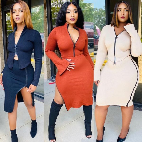 2021 women\u2021s two piece outfits long sleeve zipper zip up and bodycon mini pencil skirt clothes set fashion streetwear, Gray
2021 women\u2021s two piece outfits long sleeve zipper zip up and bodycon mini pencil skirt clothes set fashion streetwear, Gray