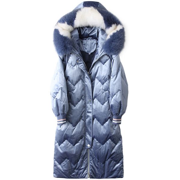 women's winter long coat female fox fur collar velvet puffer down jacket woman hooded korean tlr1402 kj2480, Black
women's winter long coat female fox fur collar velvet puffer down jacket woman hooded korean tlr1402 kj2480, Black