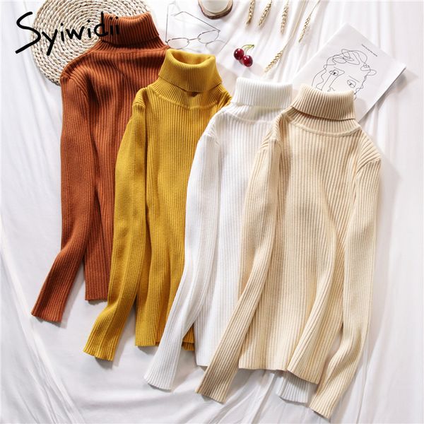 stretch women sweaters turtleneck pullovers soft primer shirt long sleeve korean slim-fit tight sweater autumn winter solid 201203, White;black
stretch women sweaters turtleneck pullovers soft primer shirt long sleeve korean slim-fit tight sweater autumn winter solid 201203, White;black