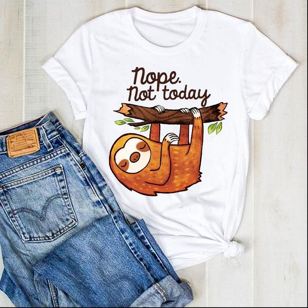 women lady sloth summer printed nope funny cartoon ladies t tee tshirt womens female shirt clothes graphic clothing, White
women lady sloth summer printed nope funny cartoon ladies t tee tshirt womens female shirt clothes graphic clothing, White