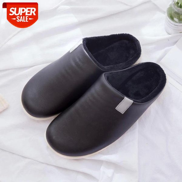 men's slippers waterproof plush velvet pu leather slippers winter warm fur indoor shoes for men non slip soft slippers #jx5m, Black
men's slippers waterproof plush velvet pu leather slippers winter warm fur indoor shoes for men non slip soft slippers #jx5m, Black