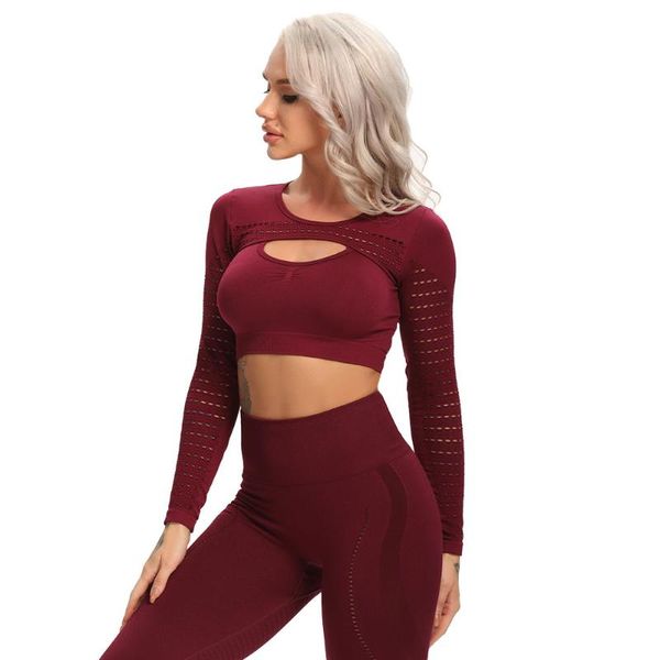 yoga outfits seamless long sleeve workout for women crop athletic gym running fitness sportswear clothing, White;red
yoga outfits seamless long sleeve workout for women crop athletic gym running fitness sportswear clothing, White;red