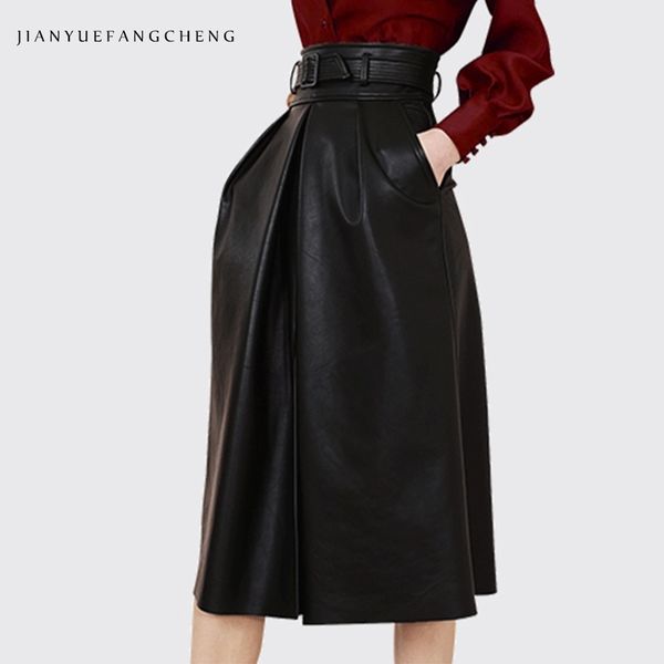 fashion pu leather skirt women' high waist plus size a-line skirts with belt pockets spring autumn korean ladies' long skirt t2003, Black
fashion pu leather skirt women' high waist plus size a-line skirts with belt pockets spring autumn korean ladies' long skirt t2003, Black
