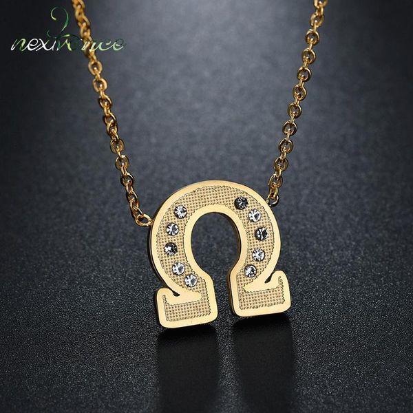 nextvance rhinestone greek omegas symbol pendant necklace capital letter stainless steel neckalces for women men gift, Silver
nextvance rhinestone greek omegas symbol pendant necklace capital letter stainless steel neckalces for women men gift, Silver