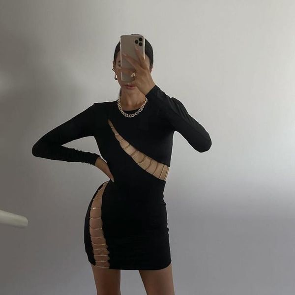 casual dresses 2021 spring black hollow see-through bandage dress ladies long-sleeved spaghetti strap club party vestidos, Black;gray
casual dresses 2021 spring black hollow see-through bandage dress ladies long-sleeved spaghetti strap club party vestidos, Black;gray