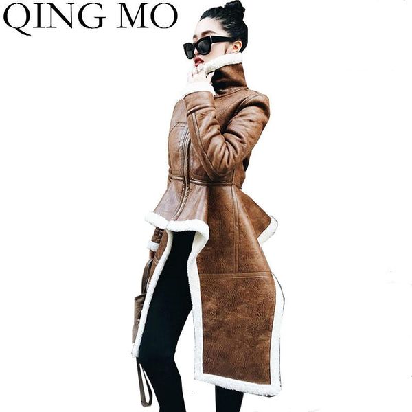 qing mo pu leather women trench 2020 women winter thicken loose coat moto & biker winter irregular clothes zqy1825, Black
qing mo pu leather women trench 2020 women winter thicken loose coat moto & biker winter irregular clothes zqy1825, Black