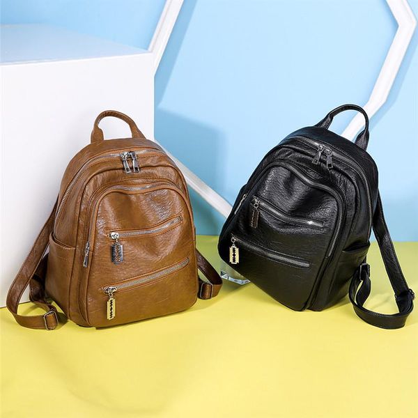 backpack style women pu leather 2021 spring preppy fashion casual large capacity daypack student bag outdoor anti thief
backpack style women pu leather 2021 spring preppy fashion casual large capacity daypack student bag outdoor anti thief