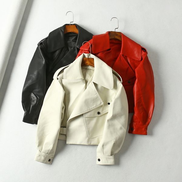 2021 new high-quality spring women jacket from false rider neck high turndown street leather jackets outerwear bfya, Black
2021 new high-quality spring women jacket from false rider neck high turndown street leather jackets outerwear bfya, Black