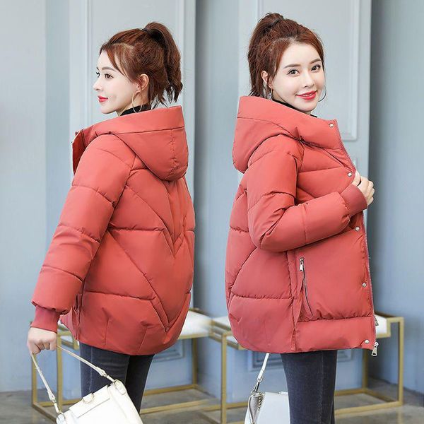 women's down & parkas winter jacket 2021 cotton outerwear korean fashion elegant coat female casual loose short overcoat r562, Black
women's down & parkas winter jacket 2021 cotton outerwear korean fashion elegant coat female casual loose short overcoat r562, Black