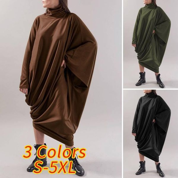 women sweater dress autumn long sleeve solid color turtleneck dresses vonda loose pullover baggy sleeve autumn winter robe, Black;gray
women sweater dress autumn long sleeve solid color turtleneck dresses vonda loose pullover baggy sleeve autumn winter robe, Black;gray