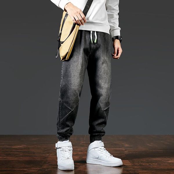 men's jeans 2021 autumn retro men elasticity straight denim male casual cropped harem trousers fashion elastic waist slim length pants, Blue
men's jeans 2021 autumn retro men elasticity straight denim male casual cropped harem trousers fashion elastic waist slim length pants, Blue