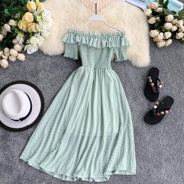 vintage women summer dresses 2020 off the shoulder solid ruffles a-line high waist dress vestidos slash neck robe femme y0118, Black;gray
vintage women summer dresses 2020 off the shoulder solid ruffles a-line high waist dress vestidos slash neck robe femme y0118, Black;gray