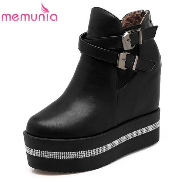 MEMUNIA 2020 new arrival women's winter boots buckle round toe height increasing heels boots rhinestone ladies ankle, Black
MEMUNIA 2020 new arrival women's winter boots buckle round toe height increasing heels boots rhinestone ladies ankle, Black