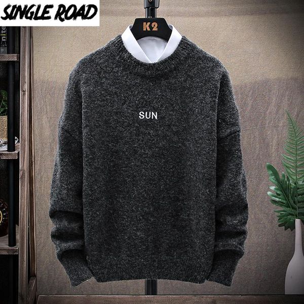 men's sweaters singleroad mens knitted sweater men 2021 winter solid plain pullover jumper harajuku korean causual black, White;black
men's sweaters singleroad mens knitted sweater men 2021 winter solid plain pullover jumper harajuku korean causual black, White;black