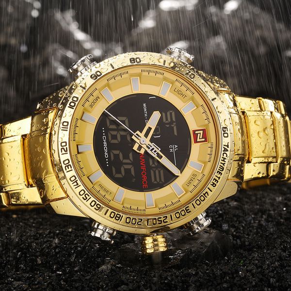 naviforce 9093 men's business electronic quartz waterproof steel band watch, Silver
naviforce 9093 men's business electronic quartz waterproof steel band watch, Silver