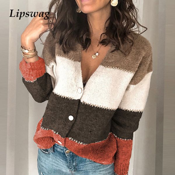 women striped patchwork knitted sweater 2020 autumn winter casual long sleeve sweater female v neck button pullover c1120, White;black
women striped patchwork knitted sweater 2020 autumn winter casual long sleeve sweater female v neck button pullover c1120, White;black