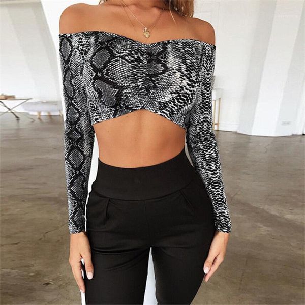 women's tanks & camis ladies blouse off shoulder cropped tank women snake skin print crop streetwear basic tees 20211, White
women's tanks & camis ladies blouse off shoulder cropped tank women snake skin print crop streetwear basic tees 20211, White