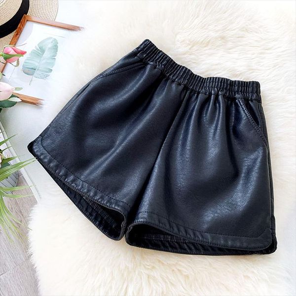 high waist pu leather shorts women warm fur wide leg shorts autumn winter casual loose elastic waist leather short, White;black
high waist pu leather shorts women warm fur wide leg shorts autumn winter casual loose elastic waist leather short, White;black