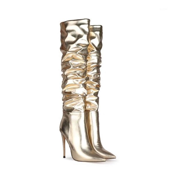 boots thin high heels slip on winter shoes 2021 microfiber pointed toe nightclub party pleated solid gold silver blue knee boots1, Black
boots thin high heels slip on winter shoes 2021 microfiber pointed toe nightclub party pleated solid gold silver blue knee boots1, Black