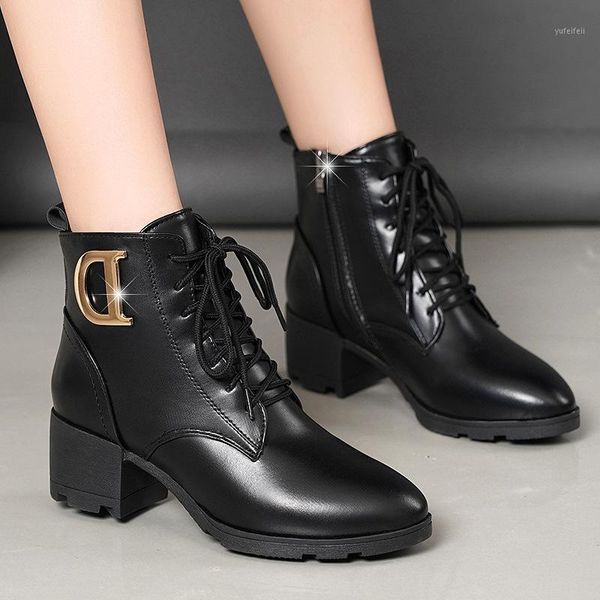 new 2020 autumn ankle boots for women shoes winter boots lace up round toe british square high heels solid leather1, Black
new 2020 autumn ankle boots for women shoes winter boots lace up round toe british square high heels solid leather1, Black