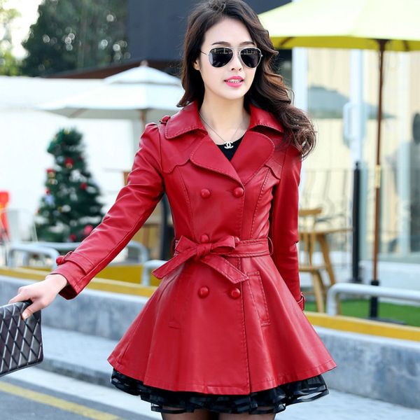 ladies spring raincoat female blouse black leather double breasted trench coat plus thick velvet size 3xl 5xl 2019
ladies spring raincoat female blouse black leather double breasted trench coat plus thick velvet size 3xl 5xl 2019