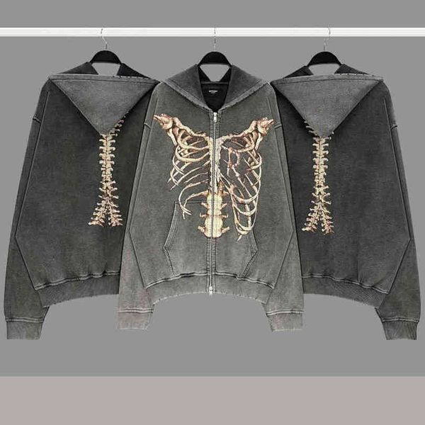 men's and women's heavy fabric hooded sweatshirt, vintage printed skeleton sweater, with 3d rib pattern, 1:1, Black
men's and women's heavy fabric hooded sweatshirt, vintage printed skeleton sweater, with 3d rib pattern, 1:1, Black