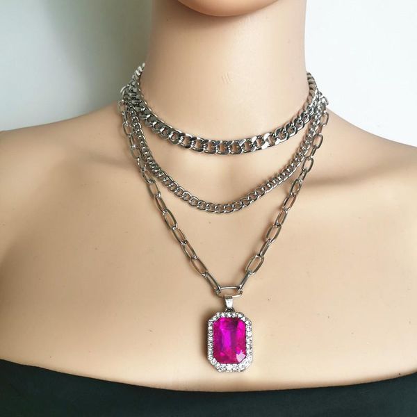 exaggerated accessories punk multi-layer thick chain necklace women simple retro purple necklace popular women, Silver
exaggerated accessories punk multi-layer thick chain necklace women simple retro purple necklace popular women, Silver