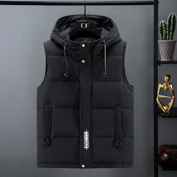 new arrival winter men plus large size 5xl vest hat detachable sleeveless jackets warm parka for men waistcoat unloading c1214, Black;white
new arrival winter men plus large size 5xl vest hat detachable sleeveless jackets warm parka for men waistcoat unloading c1214, Black;white