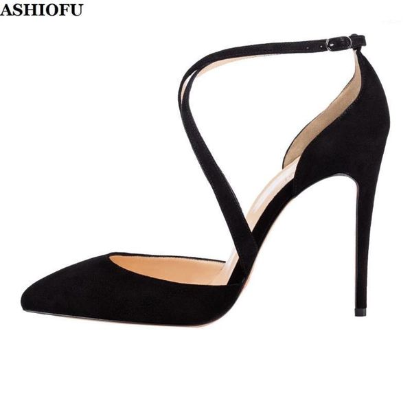 ashiofu handmade ladies high heel pumps faux-suede party prom dress shoes cross-straps evening fashion court shoes1, Black
ashiofu handmade ladies high heel pumps faux-suede party prom dress shoes cross-straps evening fashion court shoes1, Black