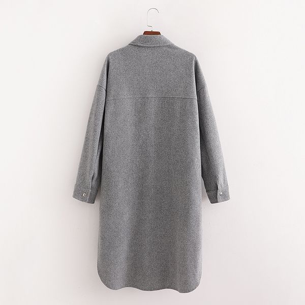 2021 new womens gray shirt coat ladies spring autumn down collar female long outerwear lg0b, Black;brown
2021 new womens gray shirt coat ladies spring autumn down collar female long outerwear lg0b, Black;brown