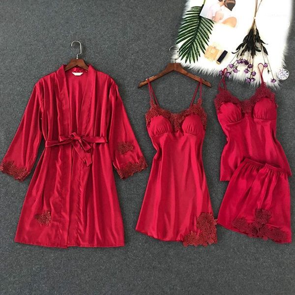 red nightwear set ladies v-neck sill pajama set bathrobe nighties nightgowns women sleepwear home wear red blue pink gray1, Black;red
red nightwear set ladies v-neck sill pajama set bathrobe nighties nightgowns women sleepwear home wear red blue pink gray1, Black;red