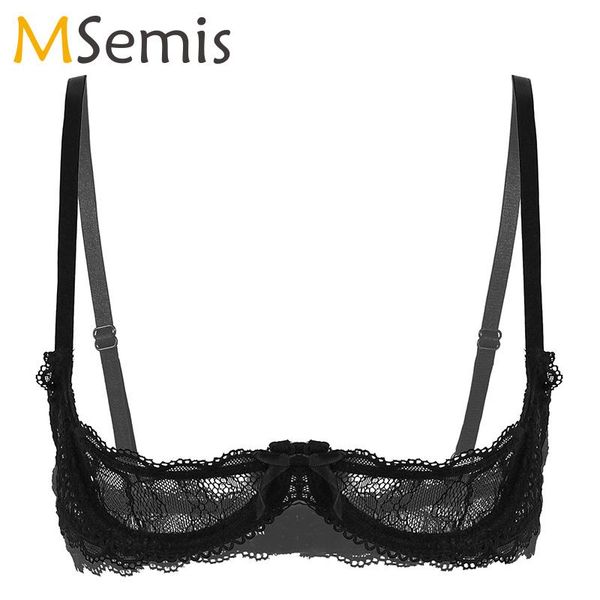 womens exotic bras see through sheer lace lingerie adjustable spaghetti shoulder straps 1/4 cups push up underwire bra, Red;black
womens exotic bras see through sheer lace lingerie adjustable spaghetti shoulder straps 1/4 cups push up underwire bra, Red;black