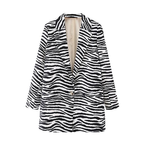 2021 new streetwear women zebra stripes print -fashion ladies single female blazers chic pocket jackets 5top, White;black
2021 new streetwear women zebra stripes print -fashion ladies single female blazers chic pocket jackets 5top, White;black