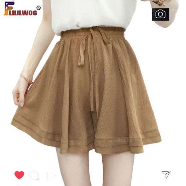 chiffon pink shorts summer womens street fashion high waisted wide leg shorts cute1, White;black
chiffon pink shorts summer womens street fashion high waisted wide leg shorts cute1, White;black