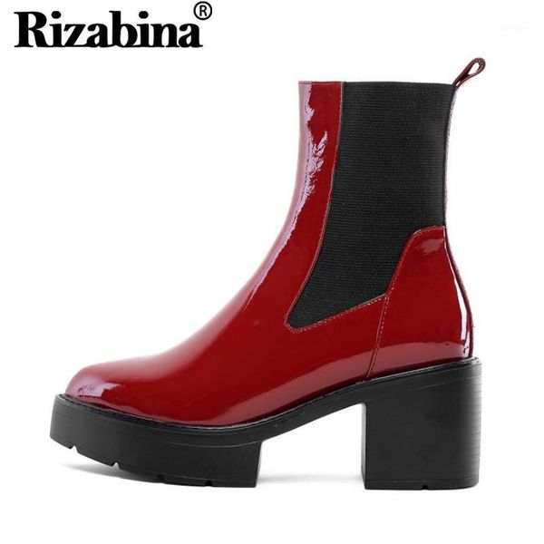rizabina mid calf boots women genuine leather platform shoes women winter square heels punk footwear size 34-431, Black
rizabina mid calf boots women genuine leather platform shoes women winter square heels punk footwear size 34-431, Black