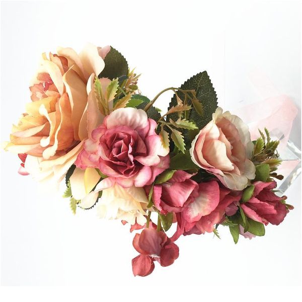 luxurious flower wreath wedding bridal hair flower party crown floral garland bridesmaid hair accessories headpiece he qylocm 
luxurious flower wreath wedding bridal hair flower party crown floral garland bridesmaid hair accessories headpiece he qylocm