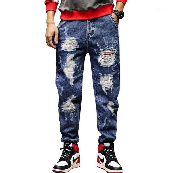 mcikkny fashion men's ripped pleated jeans pants hip hop washed harem pants for male size 28-421, Blue
mcikkny fashion men's ripped pleated jeans pants hip hop washed harem pants for male size 28-421, Blue