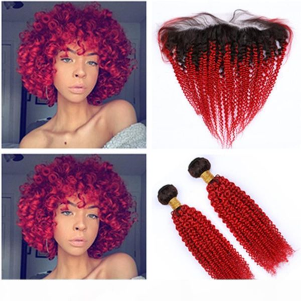bright red ombre kinky curly brazilian human hair 2bundles and frontal 3pcs lot #1b red ombre curly 13x4 lace frontal closure with weaves, Black;brown
bright red ombre kinky curly brazilian human hair 2bundles and frontal 3pcs lot #1b red ombre curly 13x4 lace frontal closure with weaves, Black;brown