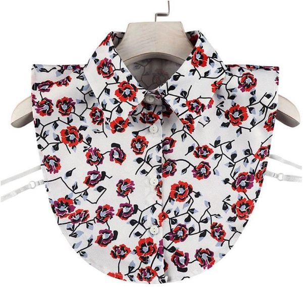 women summer detachable false collar vintage rose flower printed button down lapel decorative half blouse qylwyk, White
women summer detachable false collar vintage rose flower printed button down lapel decorative half blouse qylwyk, White