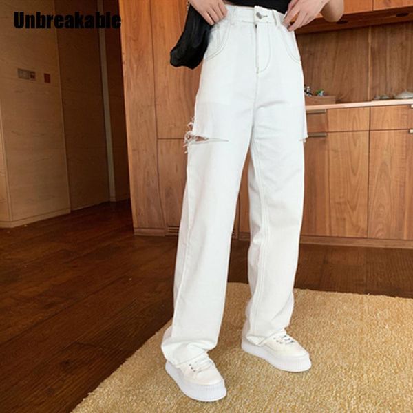 casual loose women 2020 full length pant high waist ripped hole white denim wide leg pant for female fashion clothing, Blue
casual loose women 2020 full length pant high waist ripped hole white denim wide leg pant for female fashion clothing, Blue