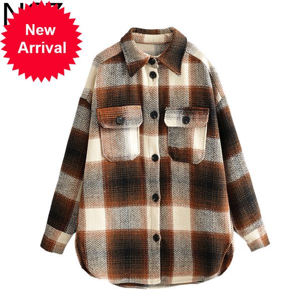 chic women nsz wool long plaid down checked oversized woolen shirt turn collar sleeve thick ladies vintage blouse blusa oppge
chic women nsz wool long plaid down checked oversized woolen shirt turn collar sleeve thick ladies vintage blouse blusa oppge