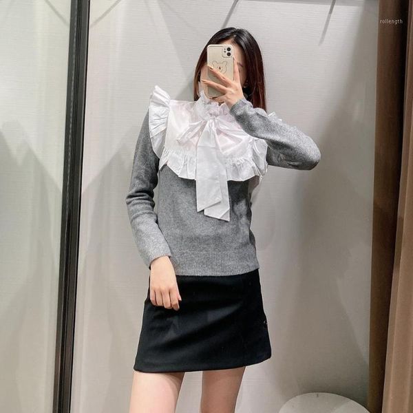 whitney wang sweaters 2020 autumn fashion streetwear ruffled bow collar patchwork sweater women jumper female pullovers1, White;black
whitney wang sweaters 2020 autumn fashion streetwear ruffled bow collar patchwork sweater women jumper female pullovers1, White;black