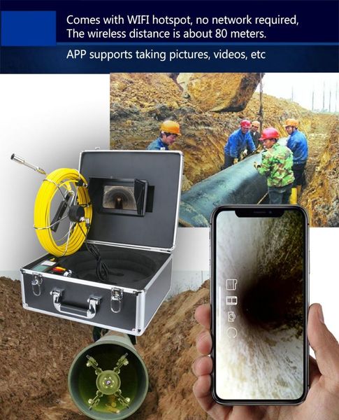 20m/30m/50m/7inch hd1080p drain sewer pipeline industrial endoscope pipe inspection videocamera with dvr recording/ wifi wirless
20m/30m/50m/7inch hd1080p drain sewer pipeline industrial endoscope pipe inspection videocamera with dvr recording/ wifi wirless