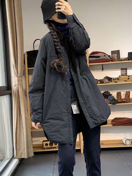 murray winter literature and art korean personalized long loose casual solid color age reduction versatile cotton shirt, White
murray winter literature and art korean personalized long loose casual solid color age reduction versatile cotton shirt, White