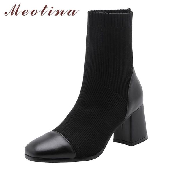 boots meotina winter ankle women natural genuine leather thick high heel short slim square toe shoes female autumn size 39, Black
boots meotina winter ankle women natural genuine leather thick high heel short slim square toe shoes female autumn size 39, Black