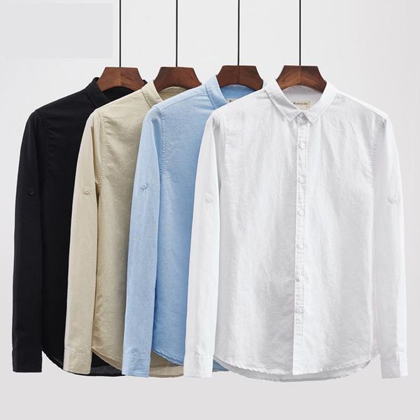 young spring men casual linen cotton material breathable slim long sleeve shirt collar fresh super large fashion size s-3xl 4xl, White;black
young spring men casual linen cotton material breathable slim long sleeve shirt collar fresh super large fashion size s-3xl 4xl, White;black